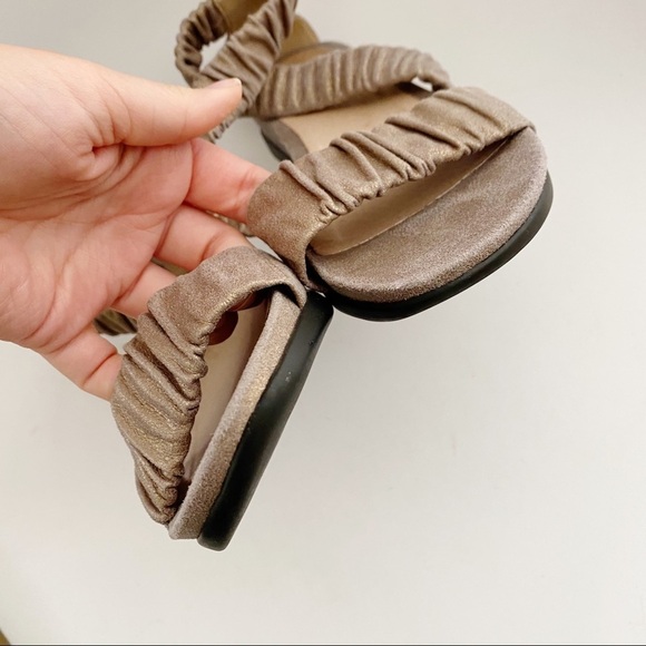 Eileen Fisher Dylan Metallic Suede Strap Sandals - Picture 4 of 10